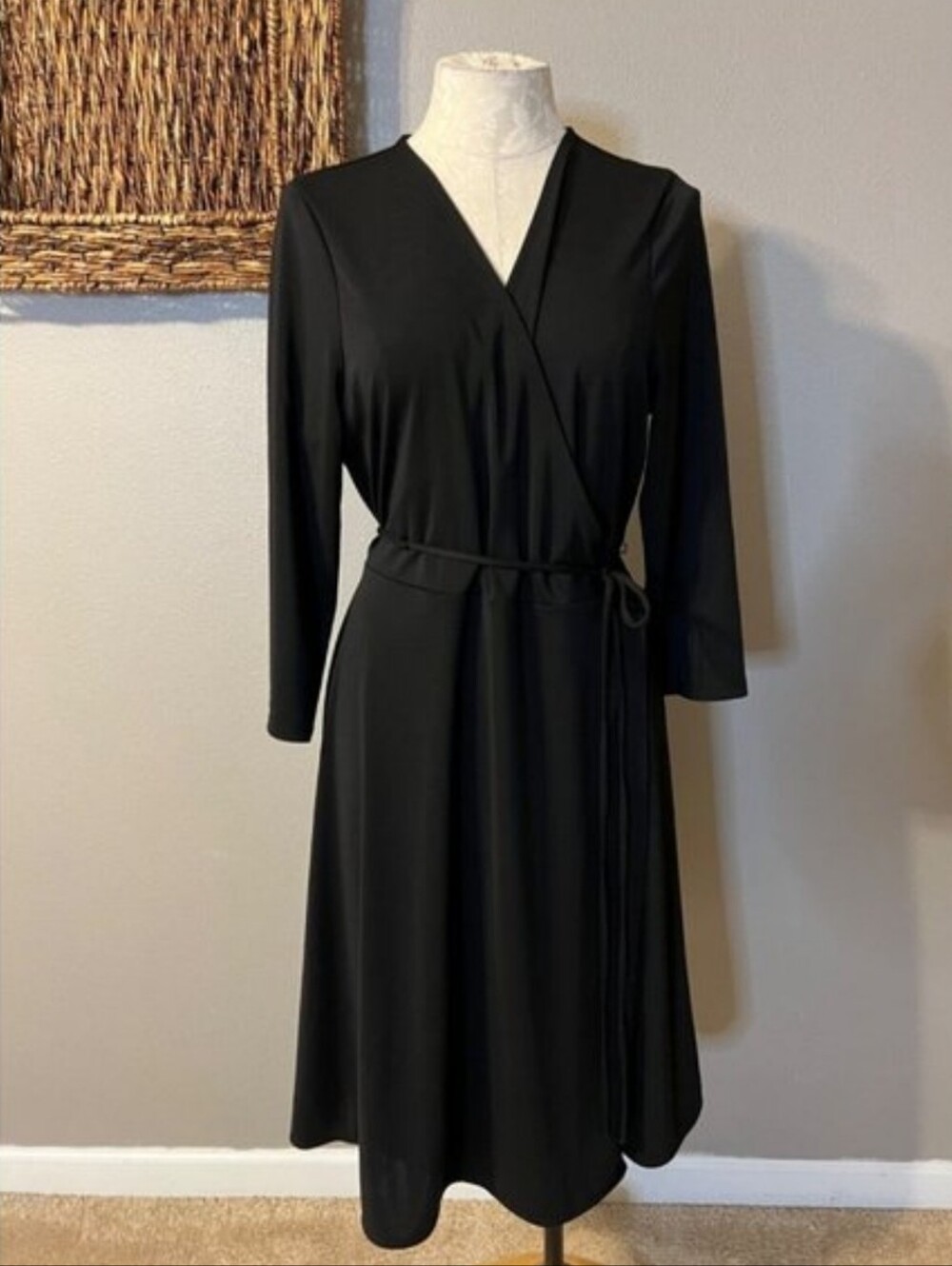Banana Republic Black Long Sleeve Wrap Dress